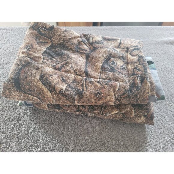 Pair of Handmade Rod Pocket Curtain Panels Bears Lodge Rustic Cabin 56"  x 46 Ea - Picture 6 of 6